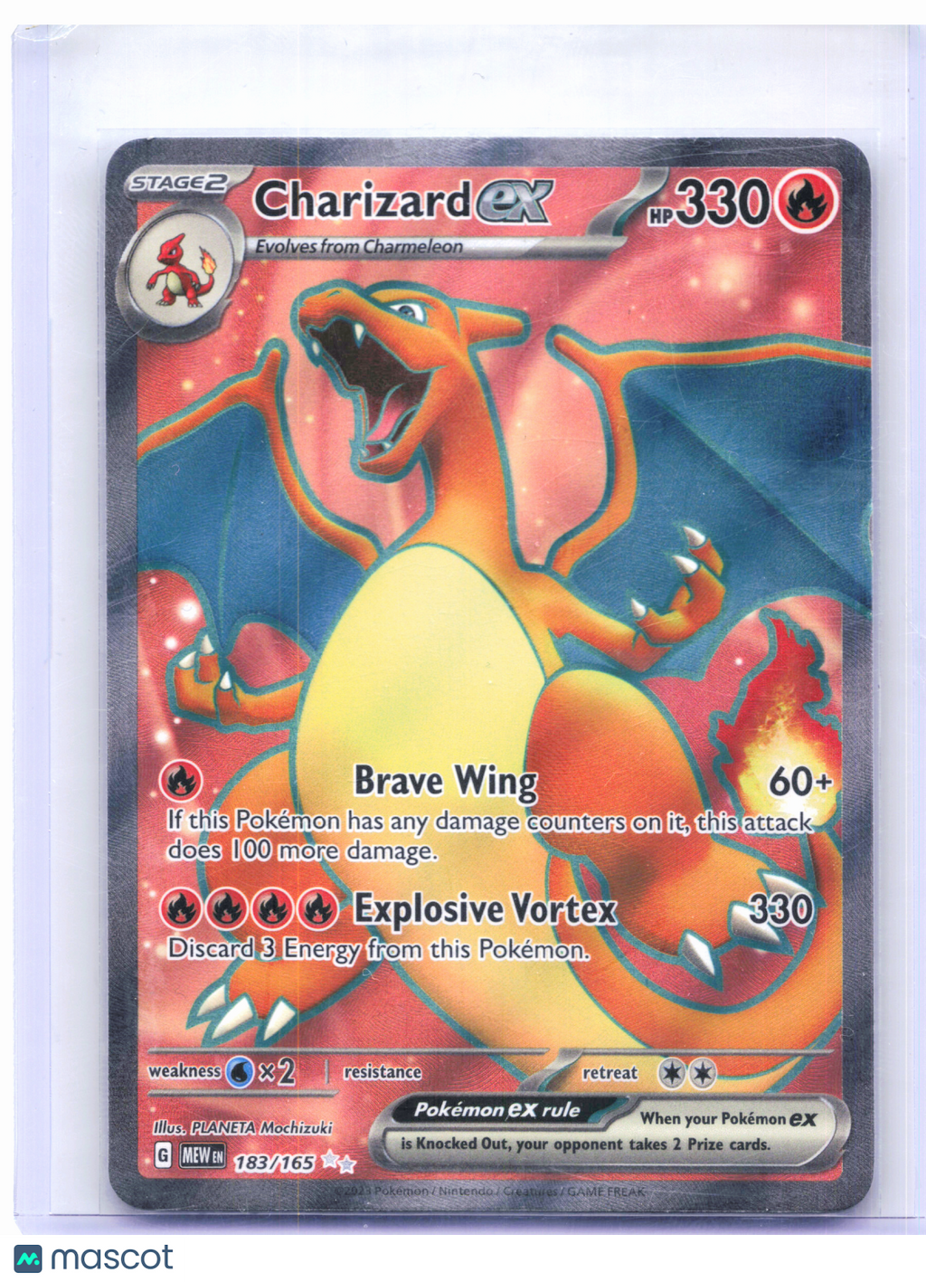 2023 Pokemon—Charizard ex #183/165 Scarlet & Violet 151—Ultra Rare Holo