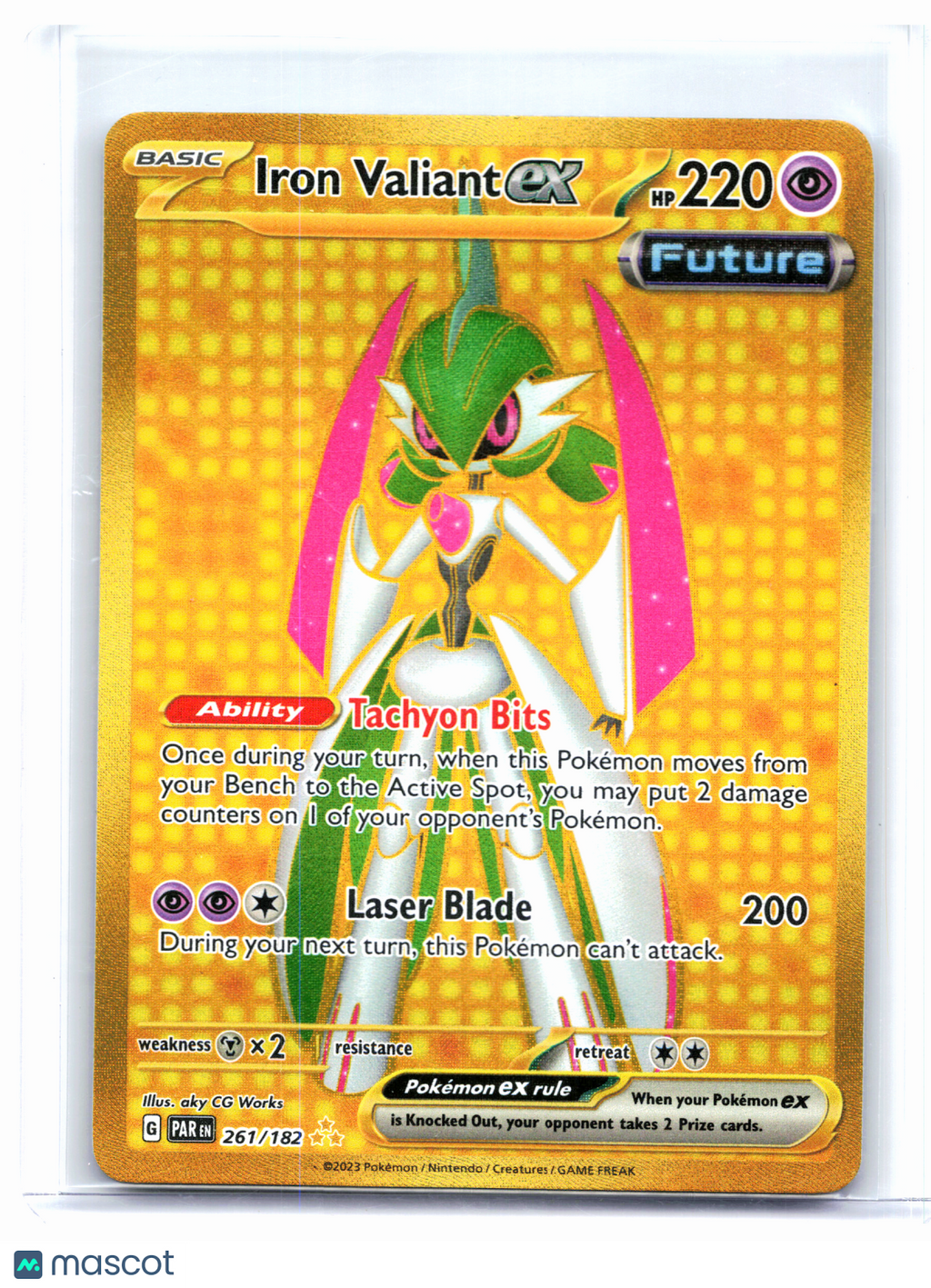 2023 Pokemon—Iron Valiant ex #261/182 Paradox Rift—Hyper Rare Holo [LP]