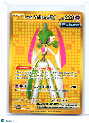 2023 Pokemon—Iron Valiant ex #261/182 Paradox Rift—Hyper Rare Holo [LP]