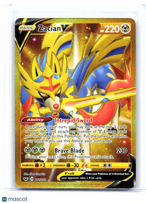 2020 Pokemon—Zacian V #211/202 Sword & Shield Base Set—Secret Rare Holo [LP]