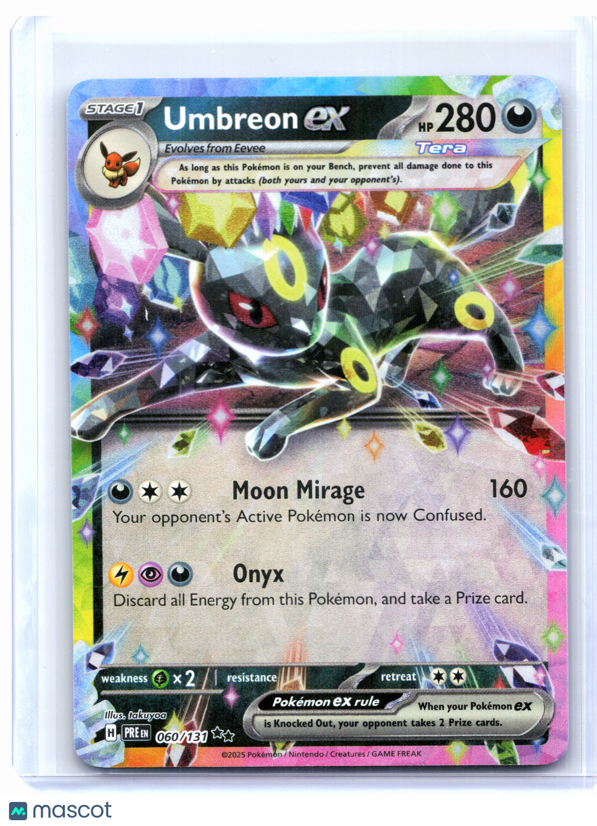 2025 Pokemon—Umbreon ex #060/131 Prismatic Evolutions—Double Rare Holo [LP]