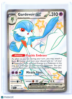 2024 Pokemon—Gardevoir ex #217/091 Paldean Fates—Shiny Ultra Rare Holo [LP]