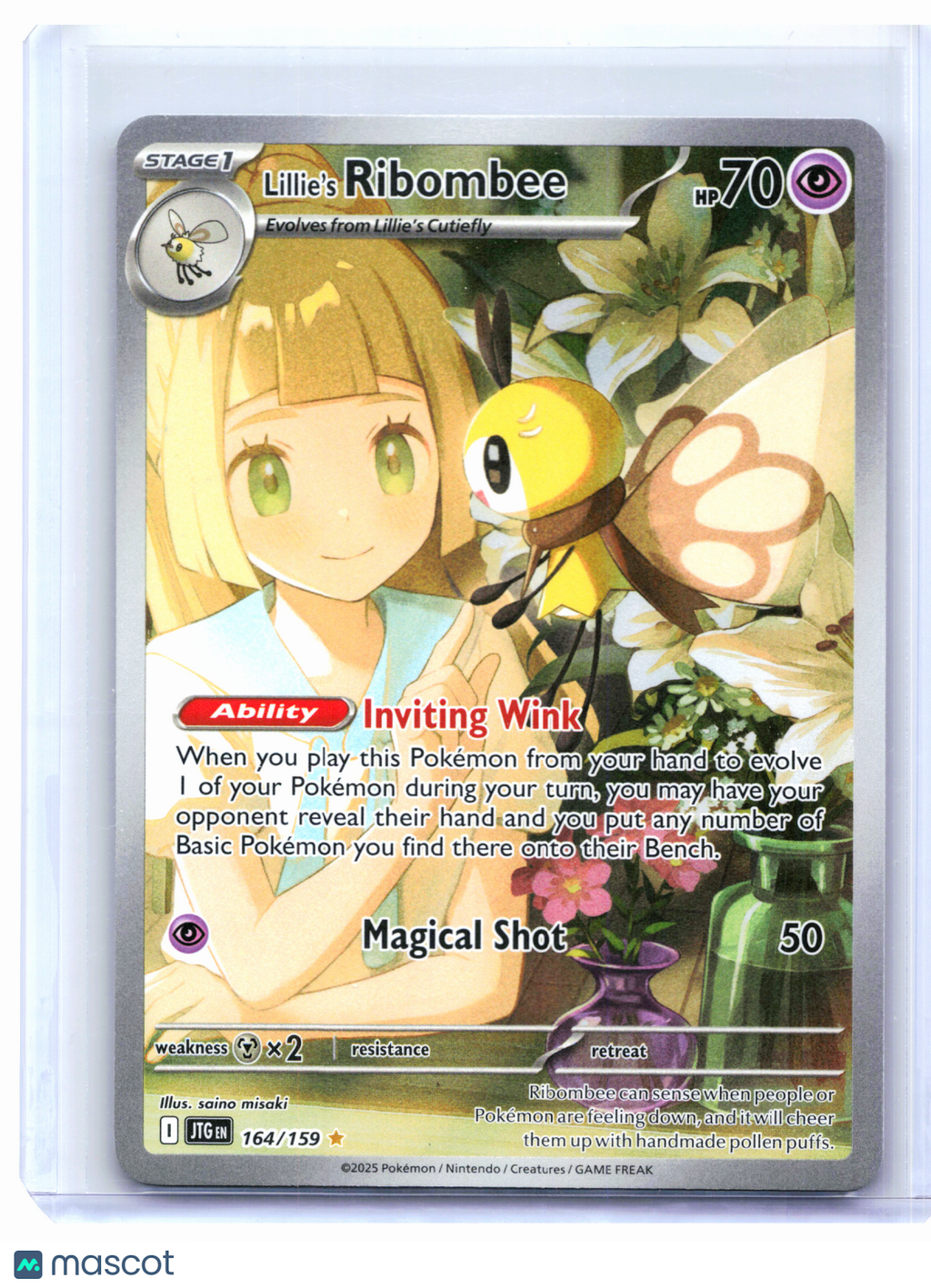2025 Pokemon—Lillie's Ribombee #164/159 Journey Together—Illustration Rare [LP]