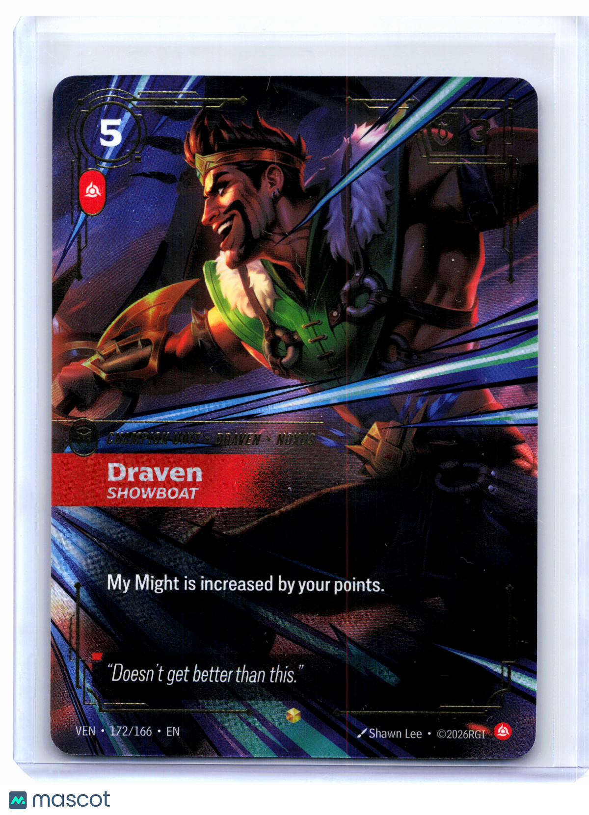 2026 Riftbound: League of Legends—Draven, Showboat #172/166 Vendetta—Epic Foil