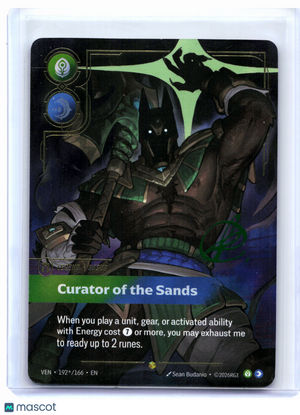 2026 Riftbound—Nasus, Curator of the Sands #192*/166 Vendetta—Rare Foil (Signed)