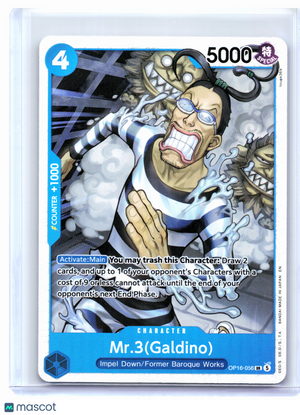 2026 One Piece—Mr.3(Galdino) #OP16-056 The Time of Battle—Super Rare Foil