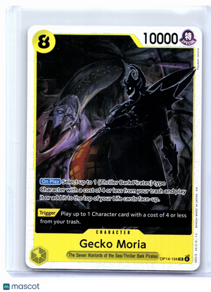 2026 One Piece—Gecko Moria #OP14-104 The Azure Sea's Seven—Super Rare Foil