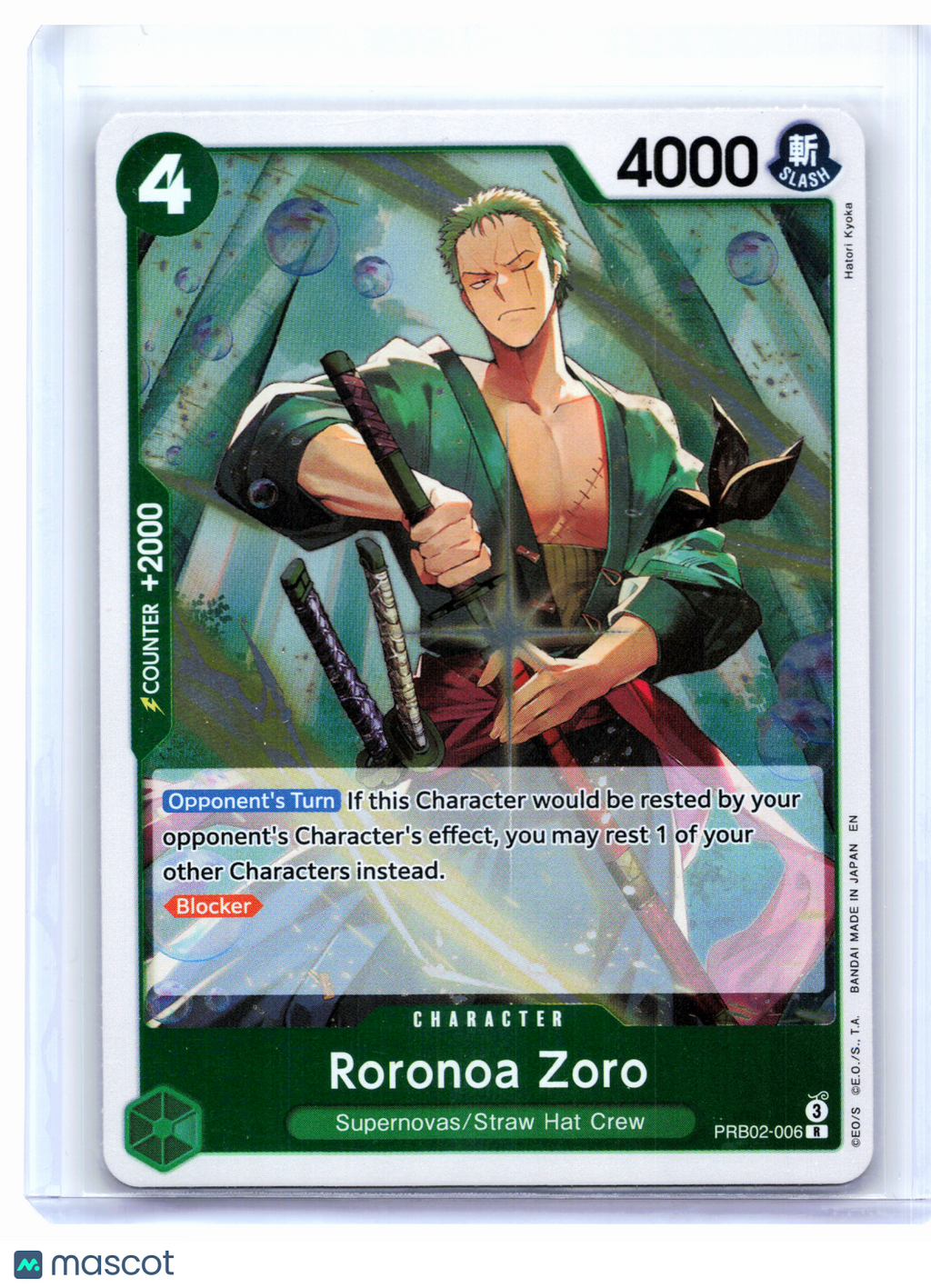 2025 One Piece Card Game—Roronoa Zoro #PRB02-006 PRB02—Rare Foil