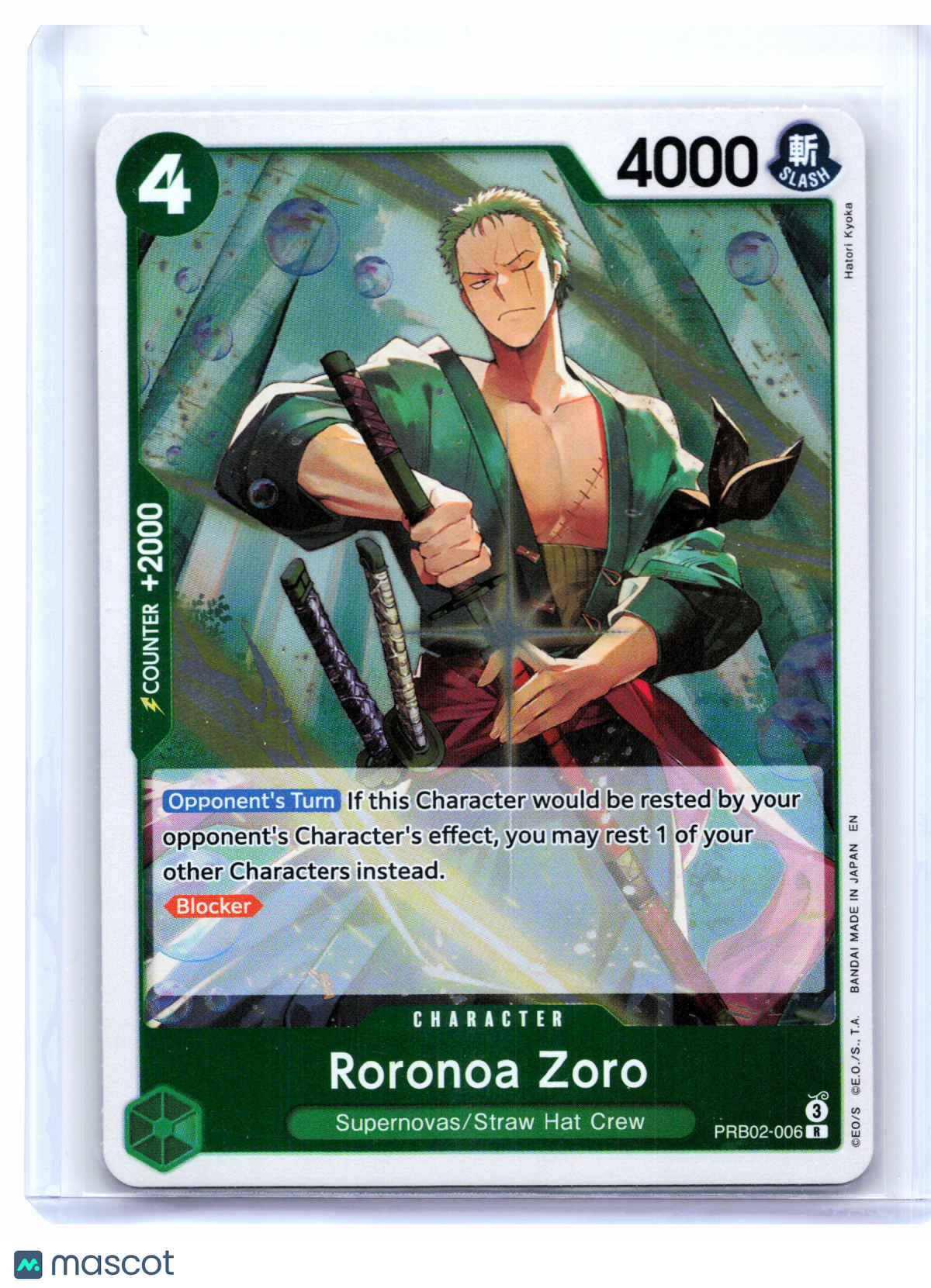 2025 One Piece Card Game—Roronoa Zoro #PRB02-006 PRB02—Rare Foil
