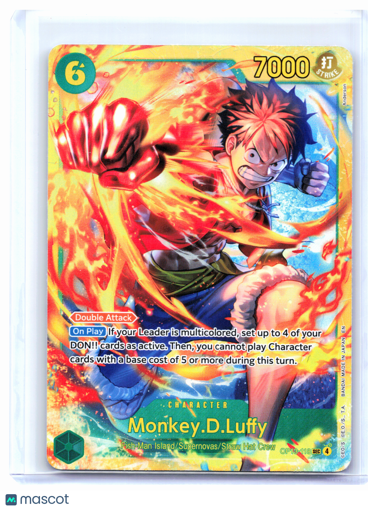2025 One Piece—Monkey.D.Luffy #OP13-118 Carrying On His Will—Secret Rare Foil