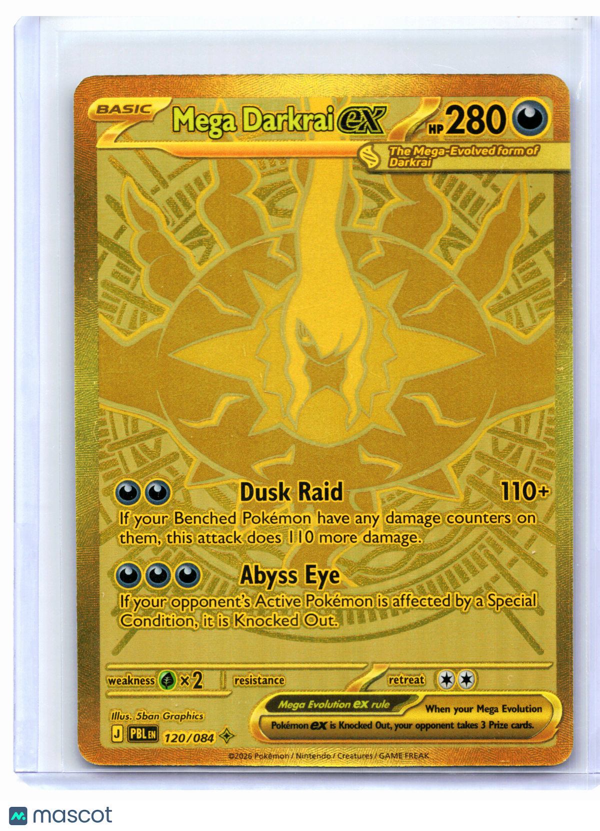 2026 Pokemon—Mega Darkrai ex #120/084 Pitch Black—Mega Hyper Rare Gold