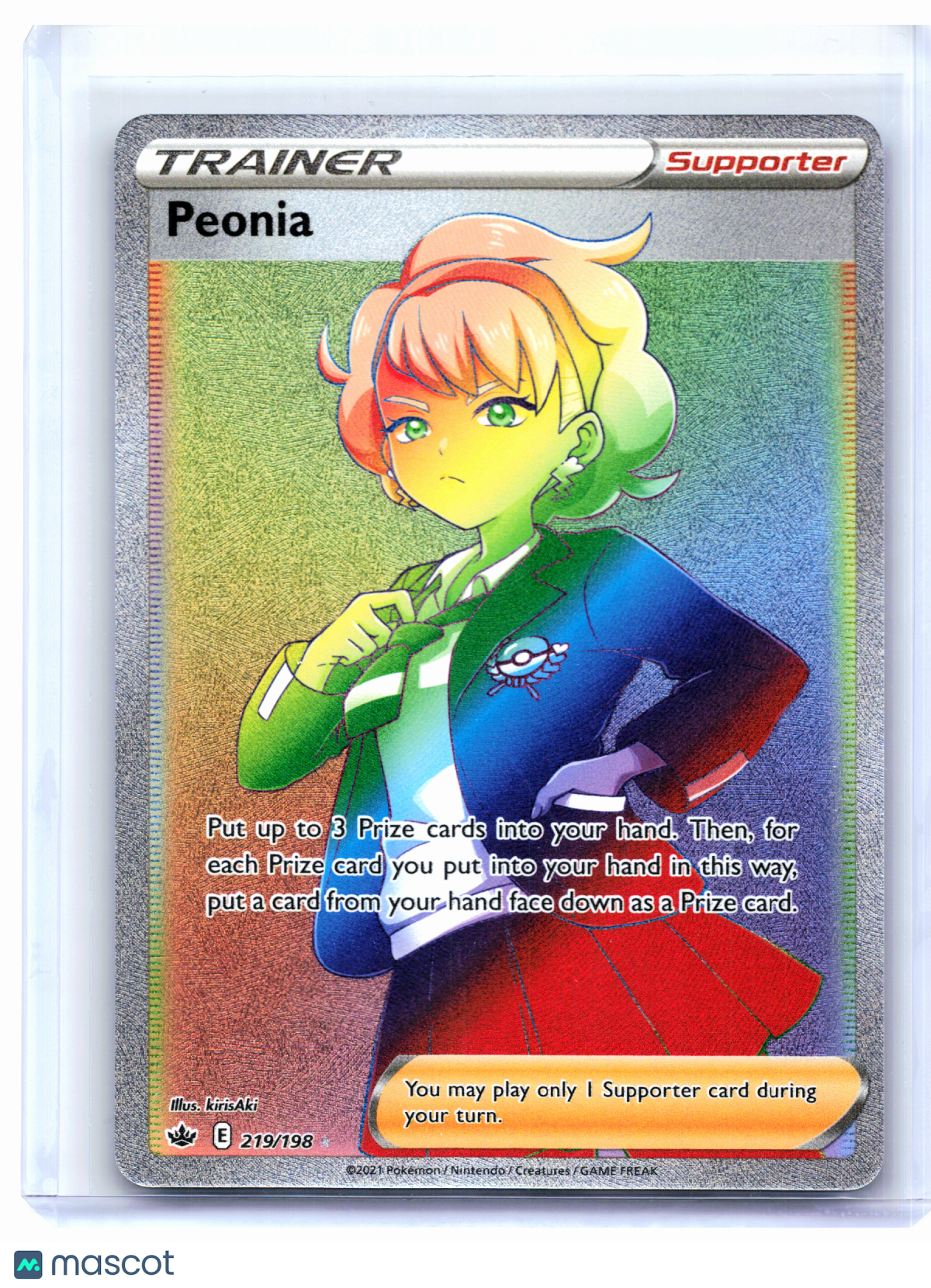 2021 Pokemon—Peonia #219/198 Chilling Reign—Secret Rare Rainbow