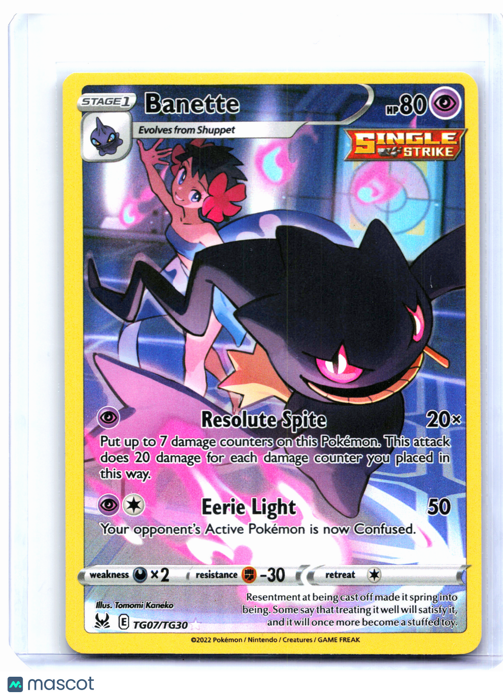 2022 Pokemon—Banette #TG07/TG30 Lost Origin Trainer Gallery—Ultra Rare Holo