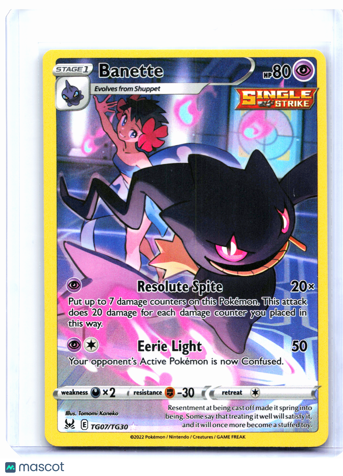 2022 Pokemon—Banette #TG07/TG30 Lost Origin Trainer Gallery—Ultra Rare Holo