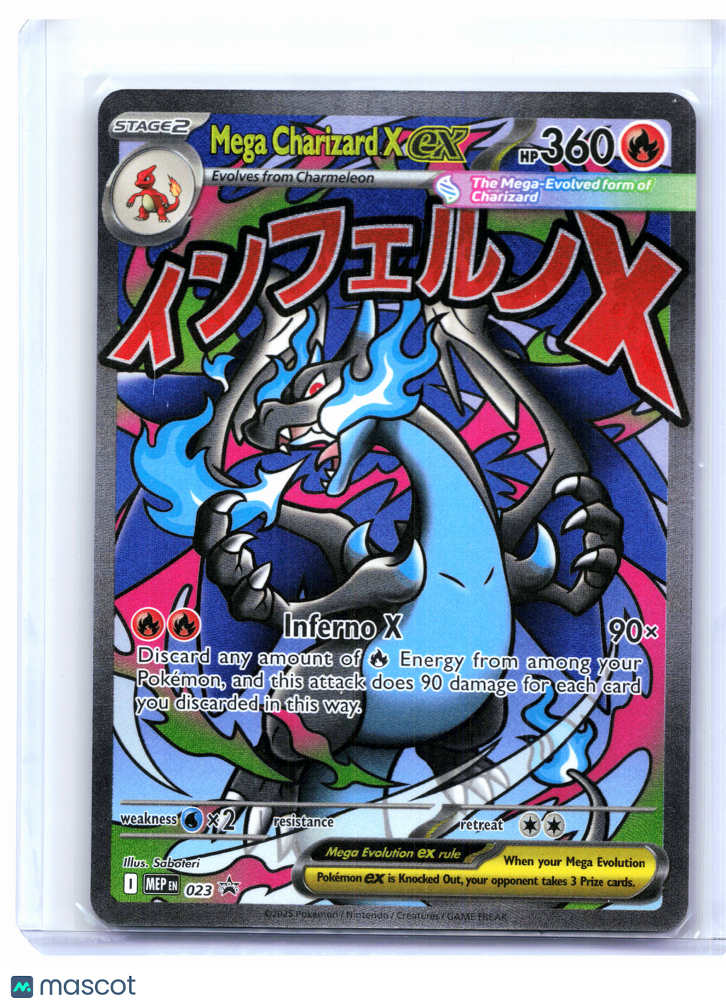 2025 Pokemon—Mega Charizard X ex #023 Mega Evolution Promo—Black Star Promo Holo