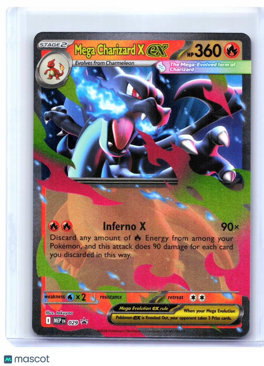 2026 Pokemon—Mega Charizard X ex #029 Mega Evolution Promo—Black Star Promo Holo