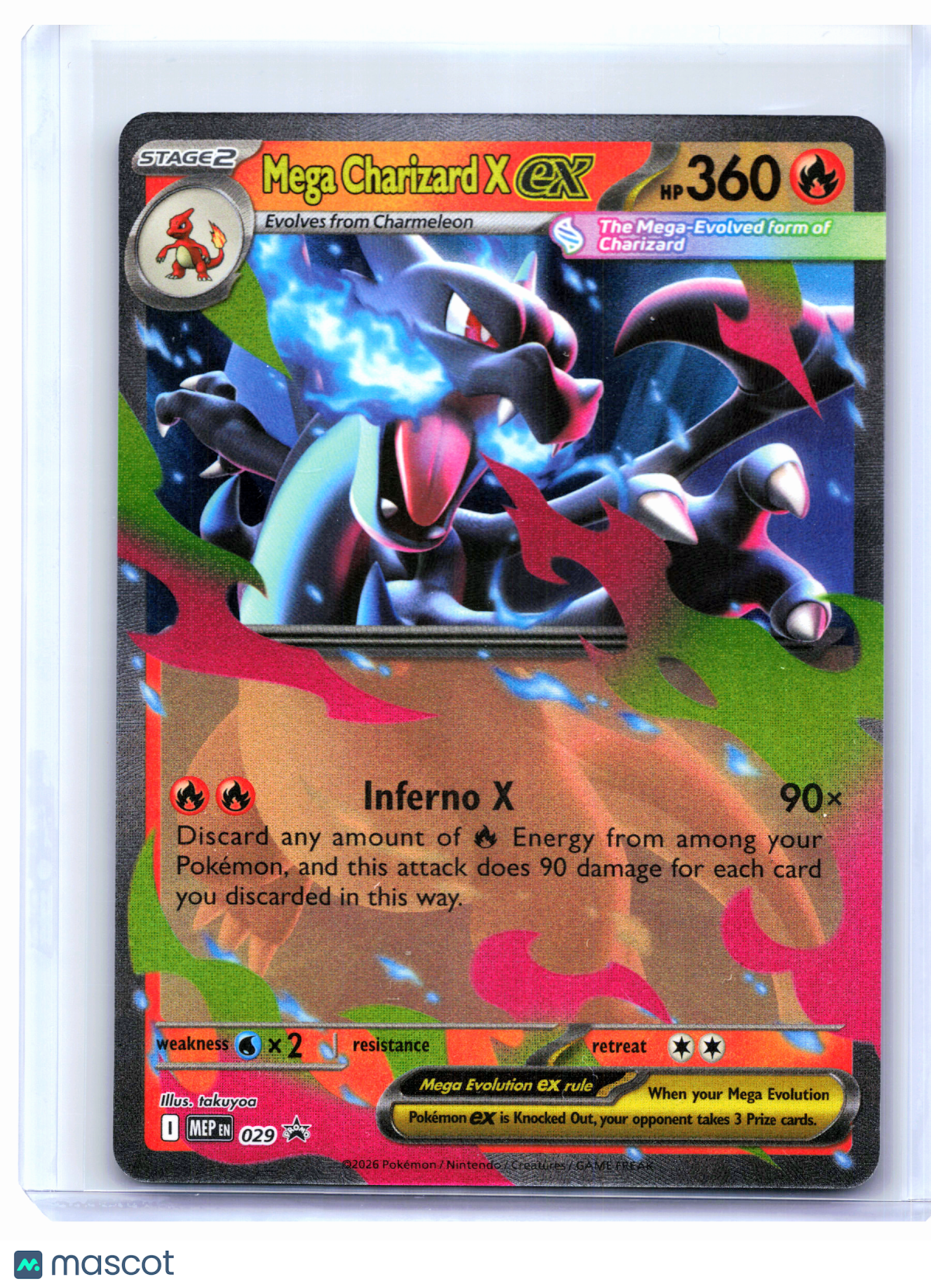 2026 Pokemon—Mega Charizard X ex #029 Mega Evolution Promo—Black Star Promo Holo