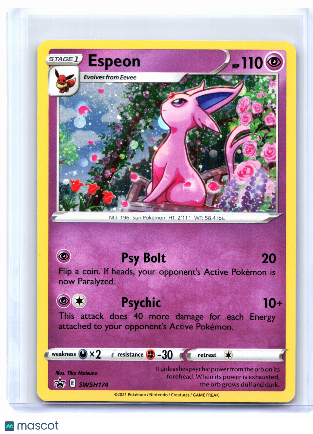 2021 Pokemon—Espeon #SWSH174 Sword & Shield Promos—Black Star Promo Holo [LP]