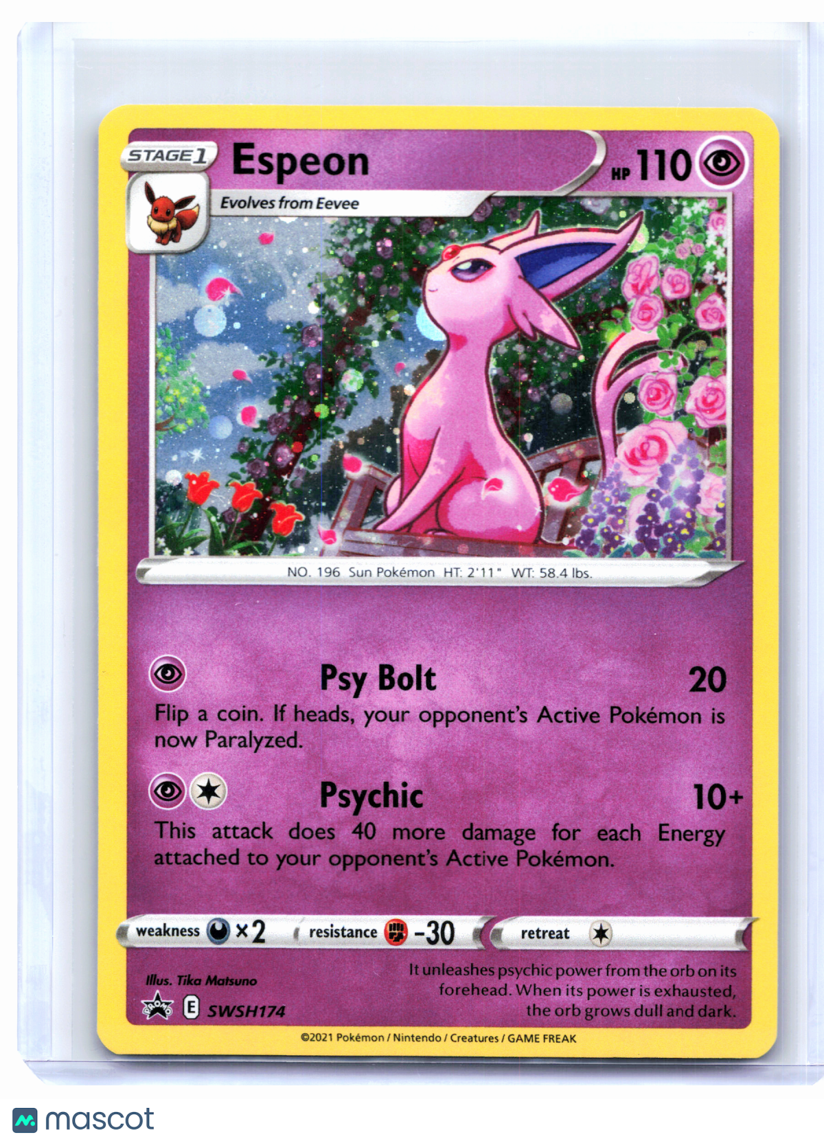2021 Pokemon—Espeon #SWSH174 Sword & Shield Promos—Black Star Promo Holo [LP]