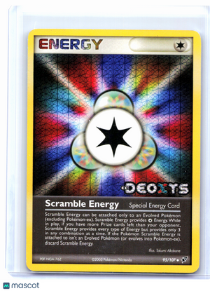 2005 Pokemon—Scramble Energy #95/107 EX Deoxys—Uncommon Reverse Holo [Damaged]