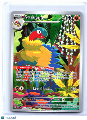 2025 Pokemon—Archeops #132/086 White Flare—Illustration Rare Holo