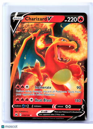 2023 Pokemon—Charizard V #018/159 Crown Zenith—Ultra Rare Holo