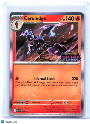 2025 Pokemon—Ceruledge #014 MEP—Black Star Promo (Phantasmal Flames Stamp) [LP]