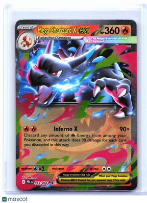 2025 Pokemon—Mega Charizard X ex #013/094 Phantasmal Flames—Double Rare [LP]