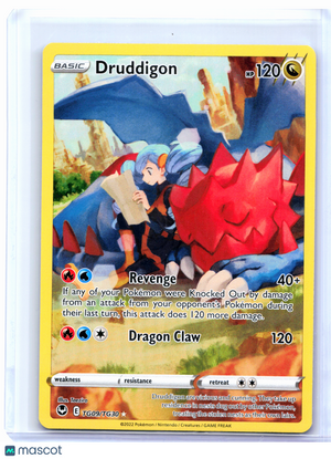 2022 Pokemon—Druddigon #TG09/TG30 Silver Tempest Trainer Gallery—Ultra Rare [LP]