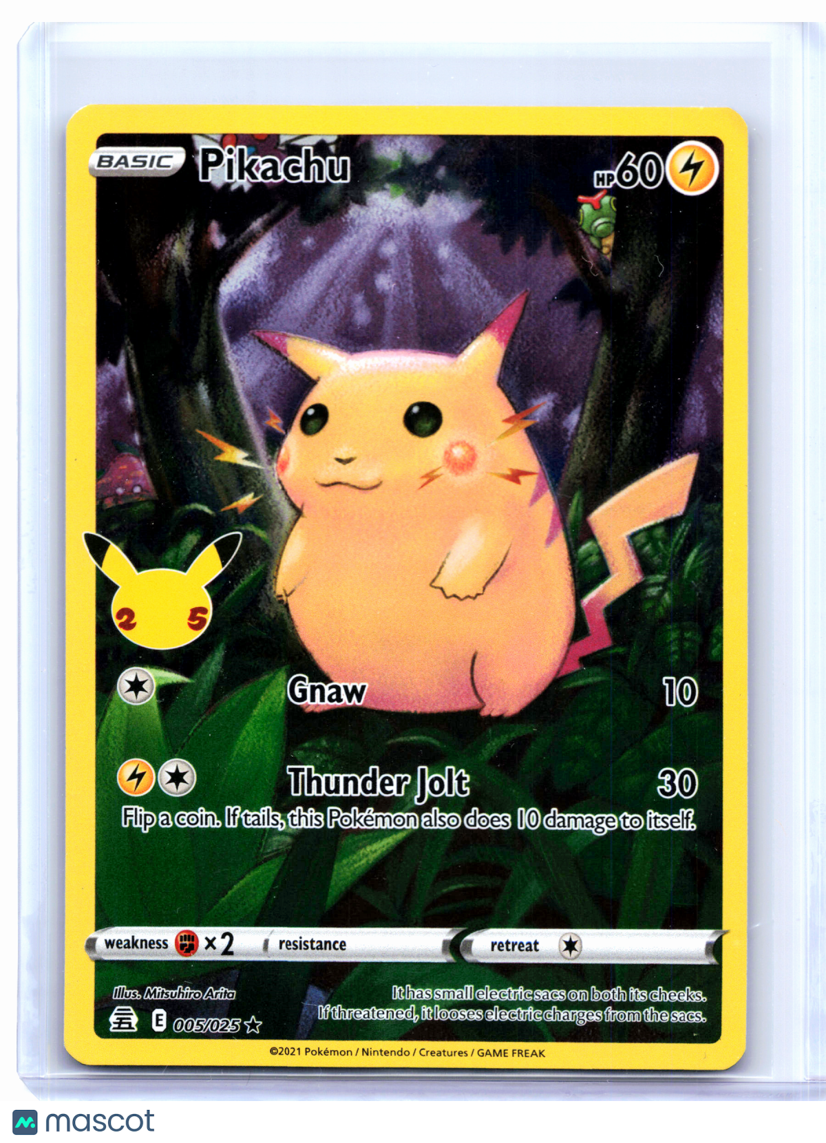 2021 Pokemon—Pikachu #005/025 Celebrations—Ultra Rare Holo [Moderately Played]
