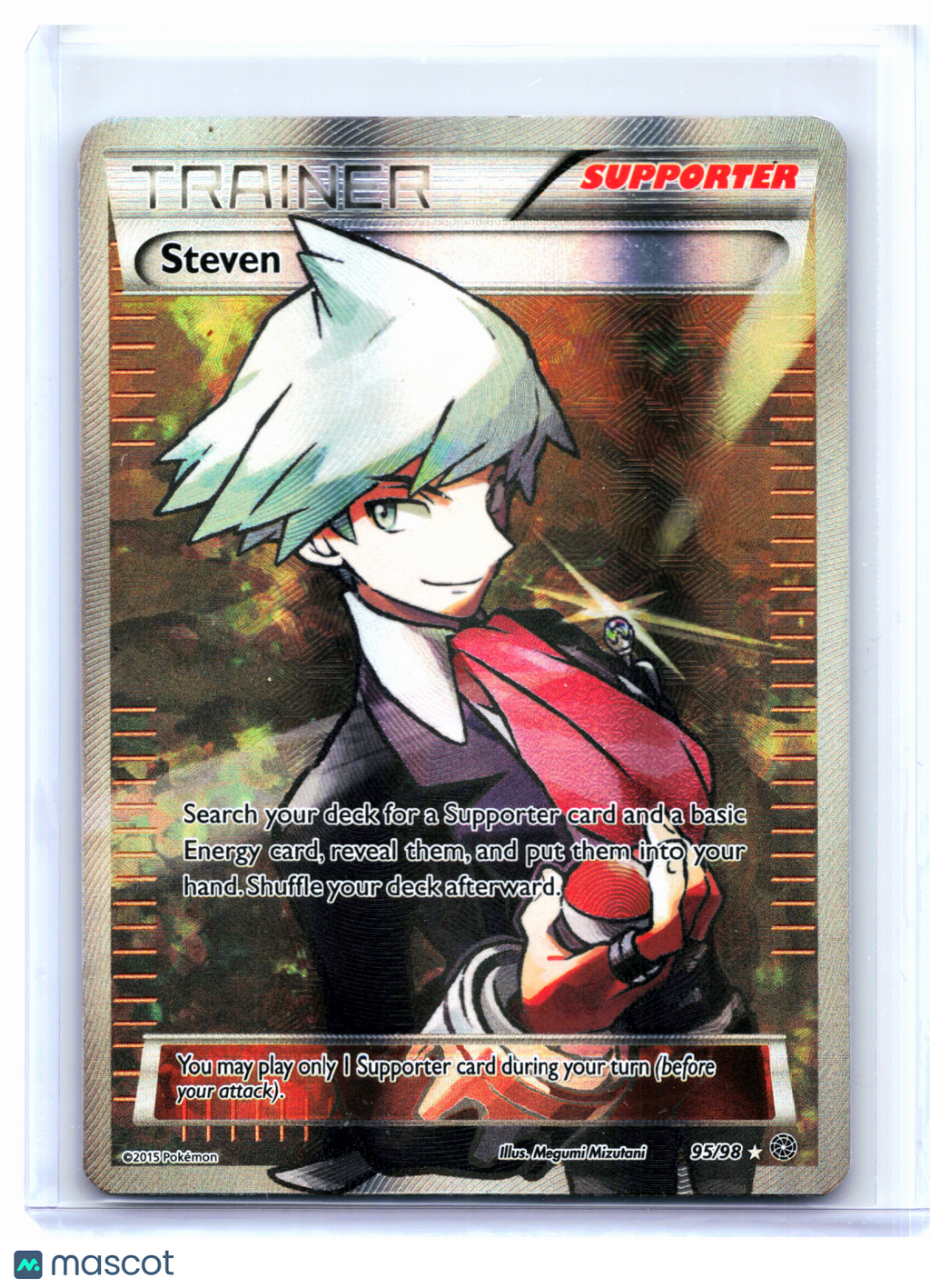 2015 Pokemon—Steven (Full Art) #95/98 Ancient Origins—Ultra Rare Holo [Damaged]