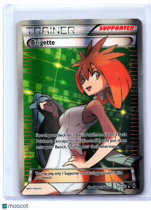 2015 Pokemon—Brigette (Full Art) #161/162 BREAKthrough—Ultra Rare Holo [Damaged]
