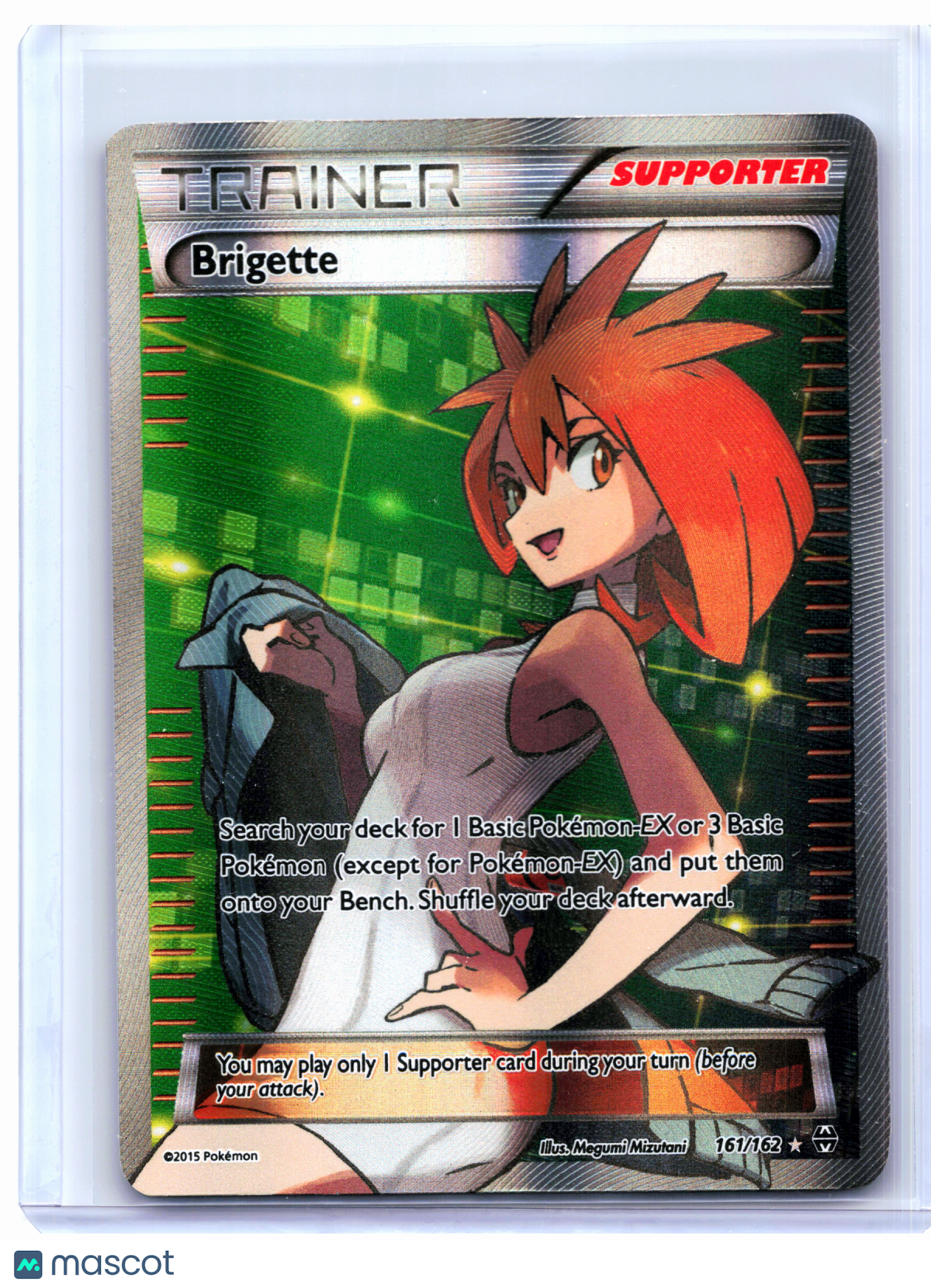 2015 Pokemon—Brigette (Full Art) #161/162 BREAKthrough—Ultra Rare Holo [Damaged]