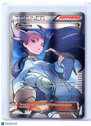 2015 Pokemon—Winona (Full Art) #108/108 Roaring Skies—Ultra Rare Holo [Damaged]