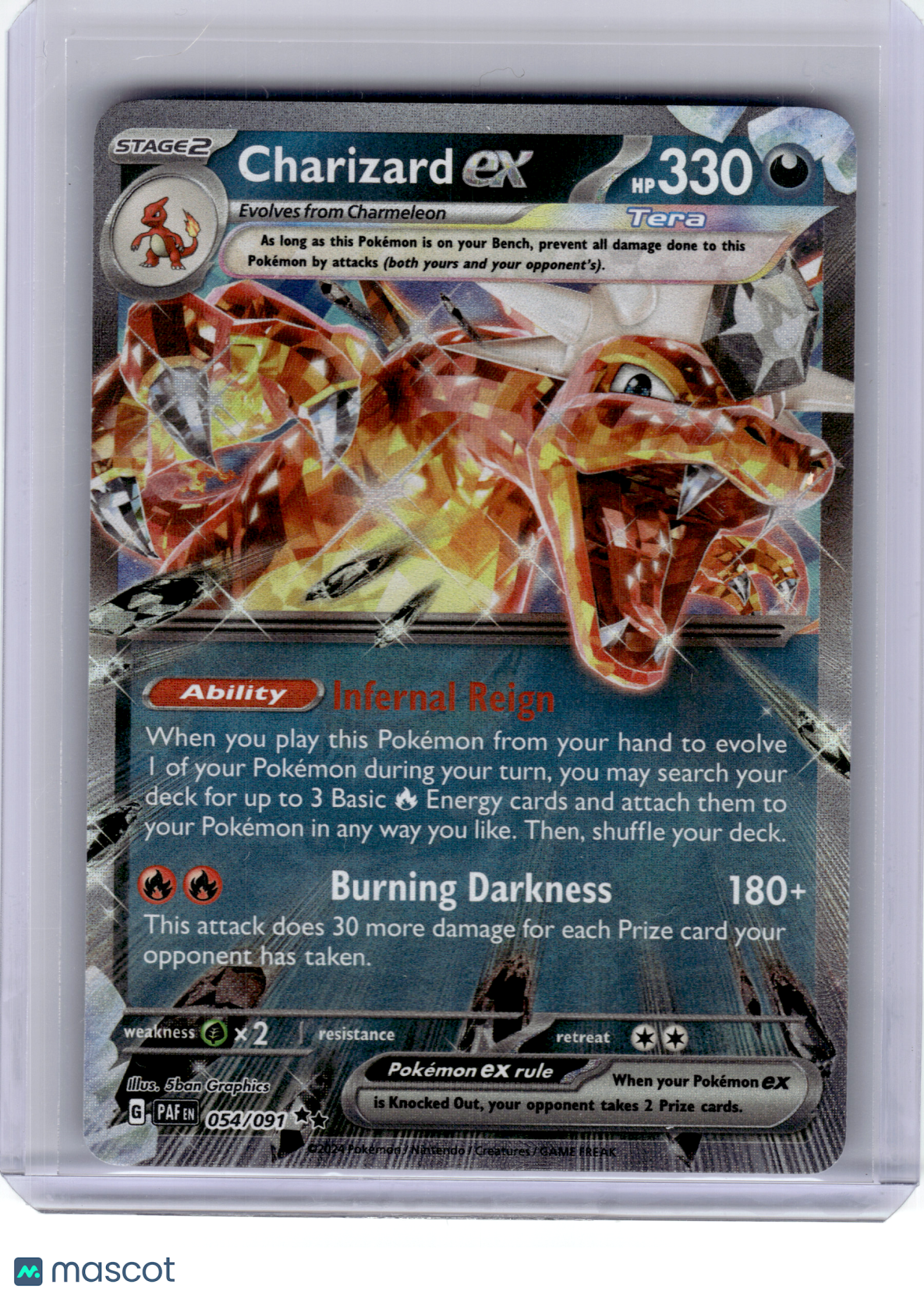 2024 Pokemon—Charizard ex #54 Paldean Fates—Double Rare Holo [Lightly Played]