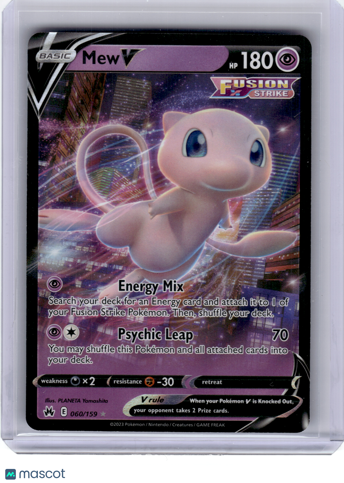 2022 Pokemon—Mew V #60 Fusion Strike—Ultra Rare Holo