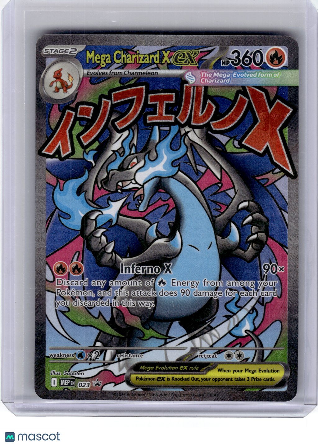 2025 Pokemon—Mega Charizard X ex #023 Mega Evolution—Black Star Promo Holo