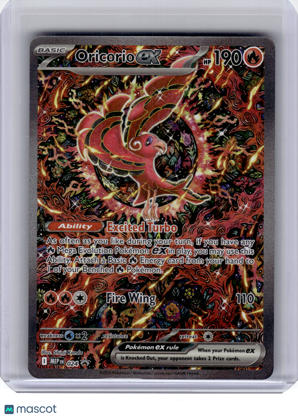 2025 Pokemon—Oricorio ex #024 Mega Evolution—Black Star Promo Holo