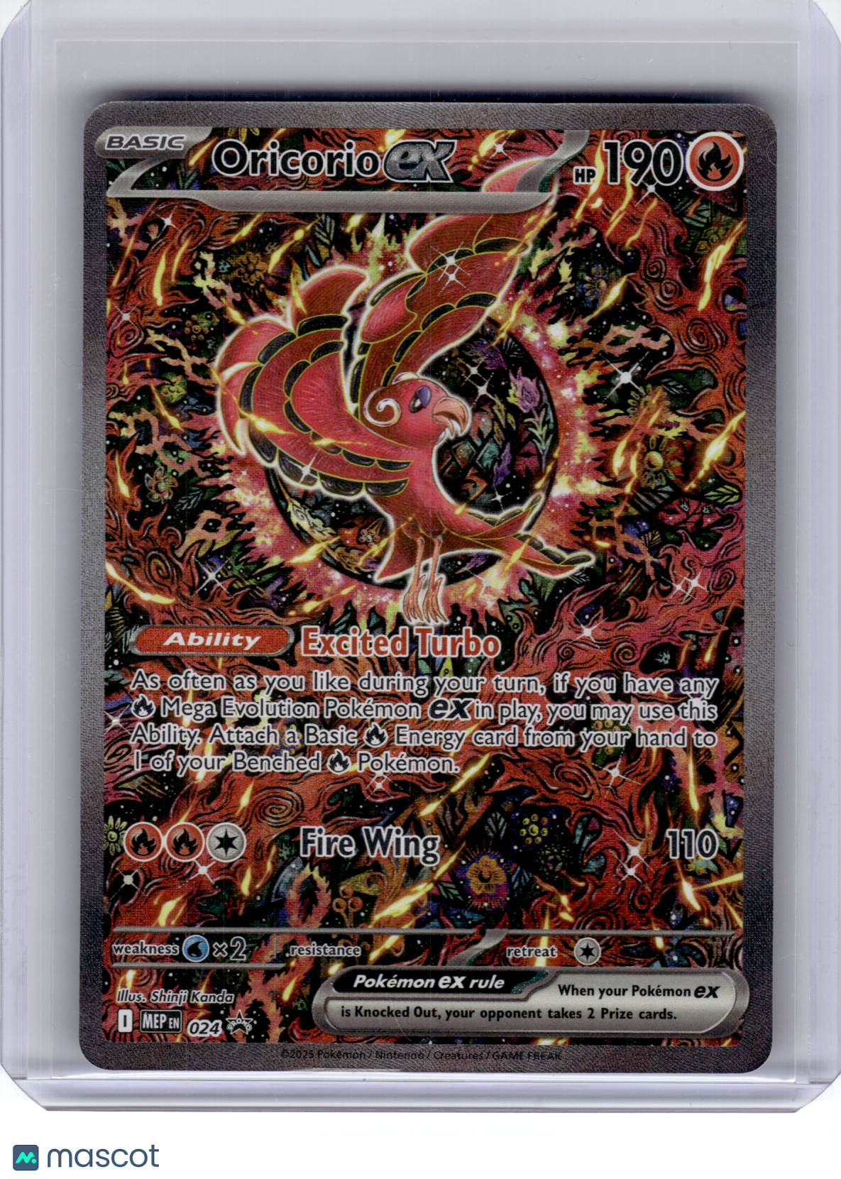 2025 Pokemon—Oricorio ex #024 Mega Evolution—Black Star Promo Holo