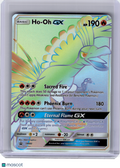 2017 Pokemon—Ho-Oh GX #SM80 Sun & Moon—Black Star Promo Rainbow [Heavily Played]