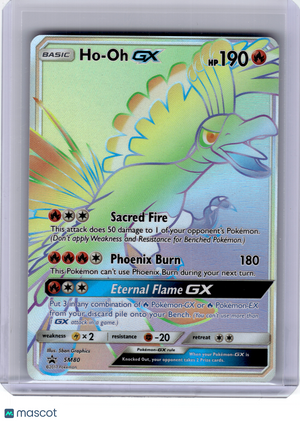 2017 Pokemon—Ho-Oh GX #SM80 Sun & Moon—Black Star Promo Rainbow [Heavily Played]