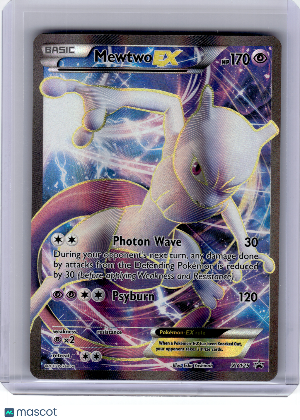 2016 Pokemon—Mewtwo EX #XY125 XY—Black Star Promo Holo [Heavily Played]