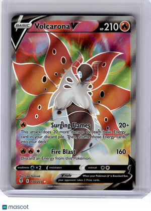2021 Pokemon—Volcarona V #170 Evolving Skies—Ultra Rare Holo [Lightly Played]