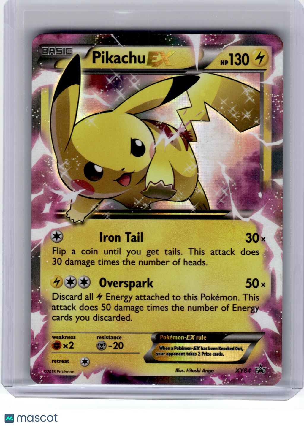2015 Pokemon—Pikachu EX #XY84 XY—Black Star Promo Holo [Heavily Played]