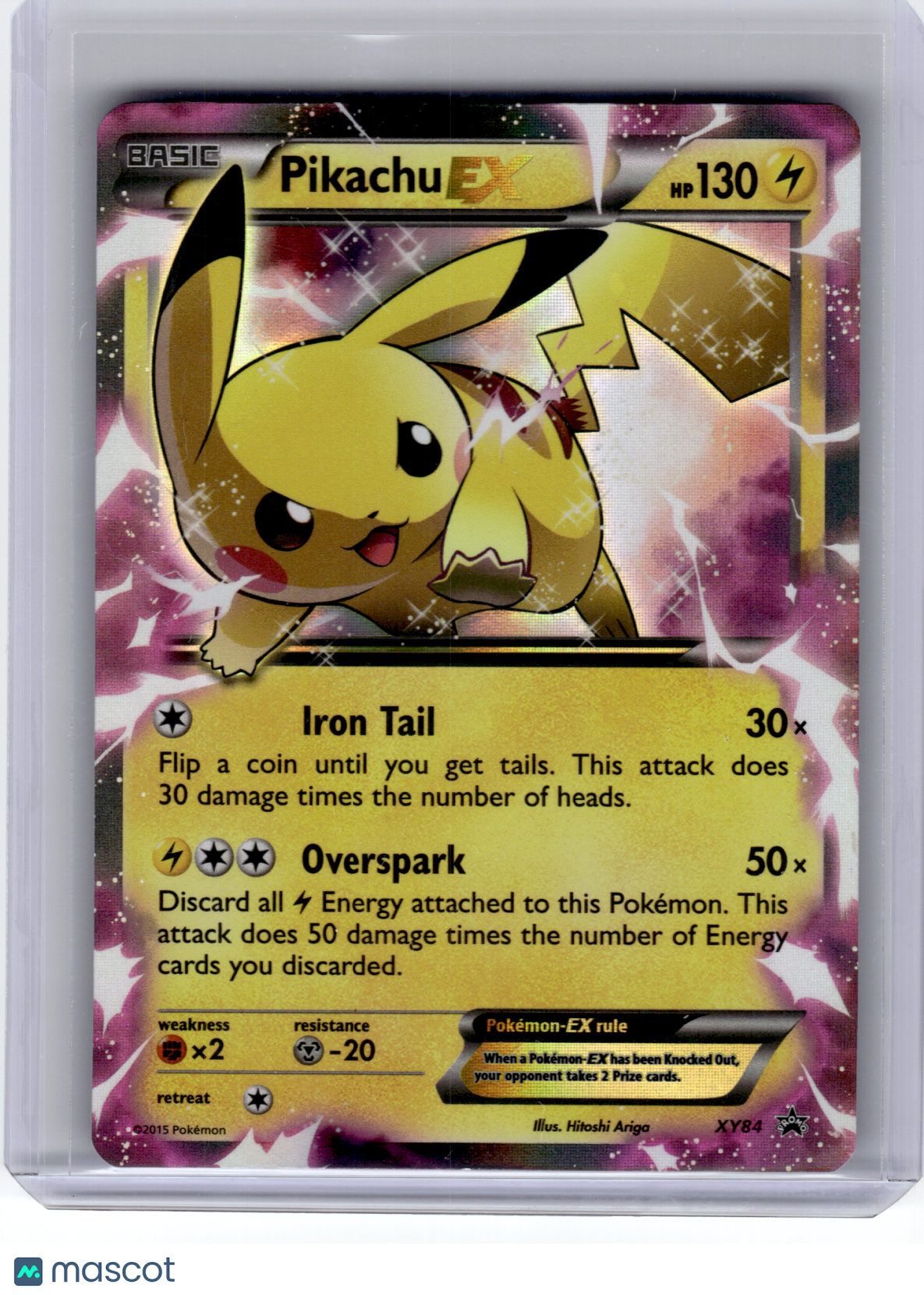 2015 Pokemon—Pikachu EX #XY84 XY—Black Star Promo Holo [Heavily Played]