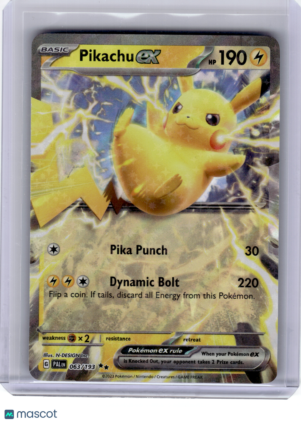 2023 Pokemon—Pikachu EX #63 Paldea Evolved—Double Rare Holo [Lightly Played]