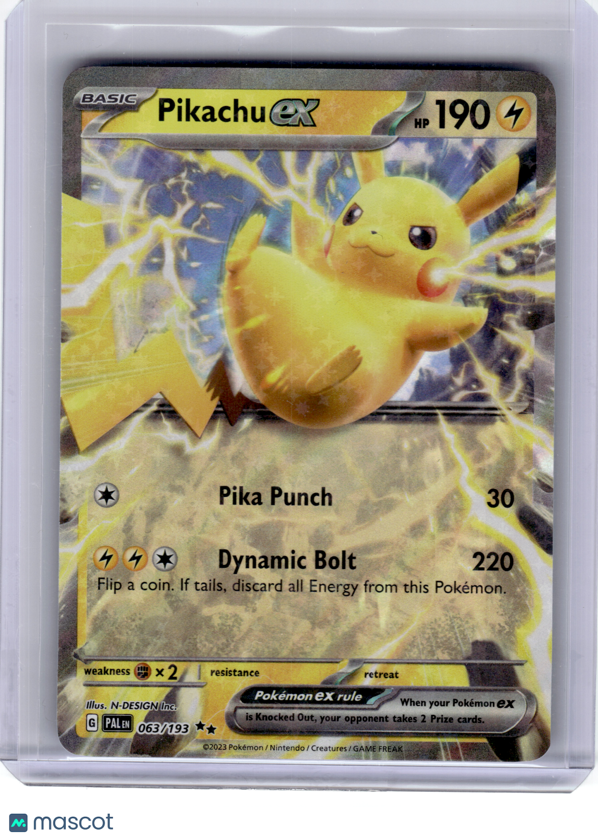 2023 Pokemon—Pikachu EX #63 Paldea Evolved—Double Rare Holo [Lightly Played]