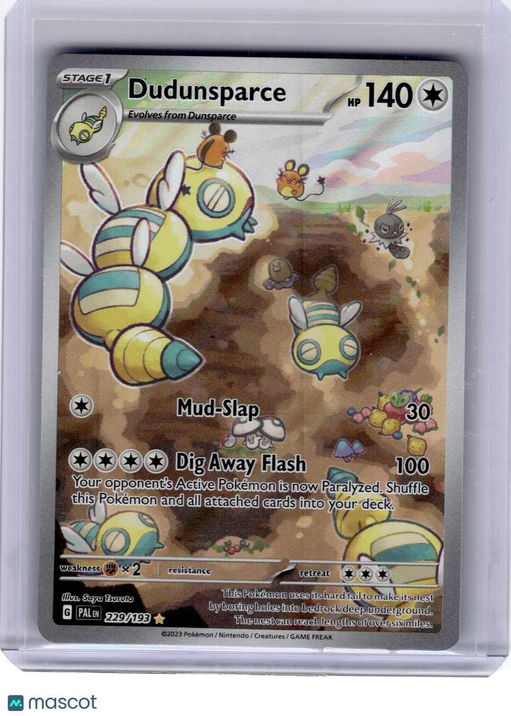 2023 Pokemon—Dudunsparce #229 Paldea Evolved—Illustration Rare Holo [MP]