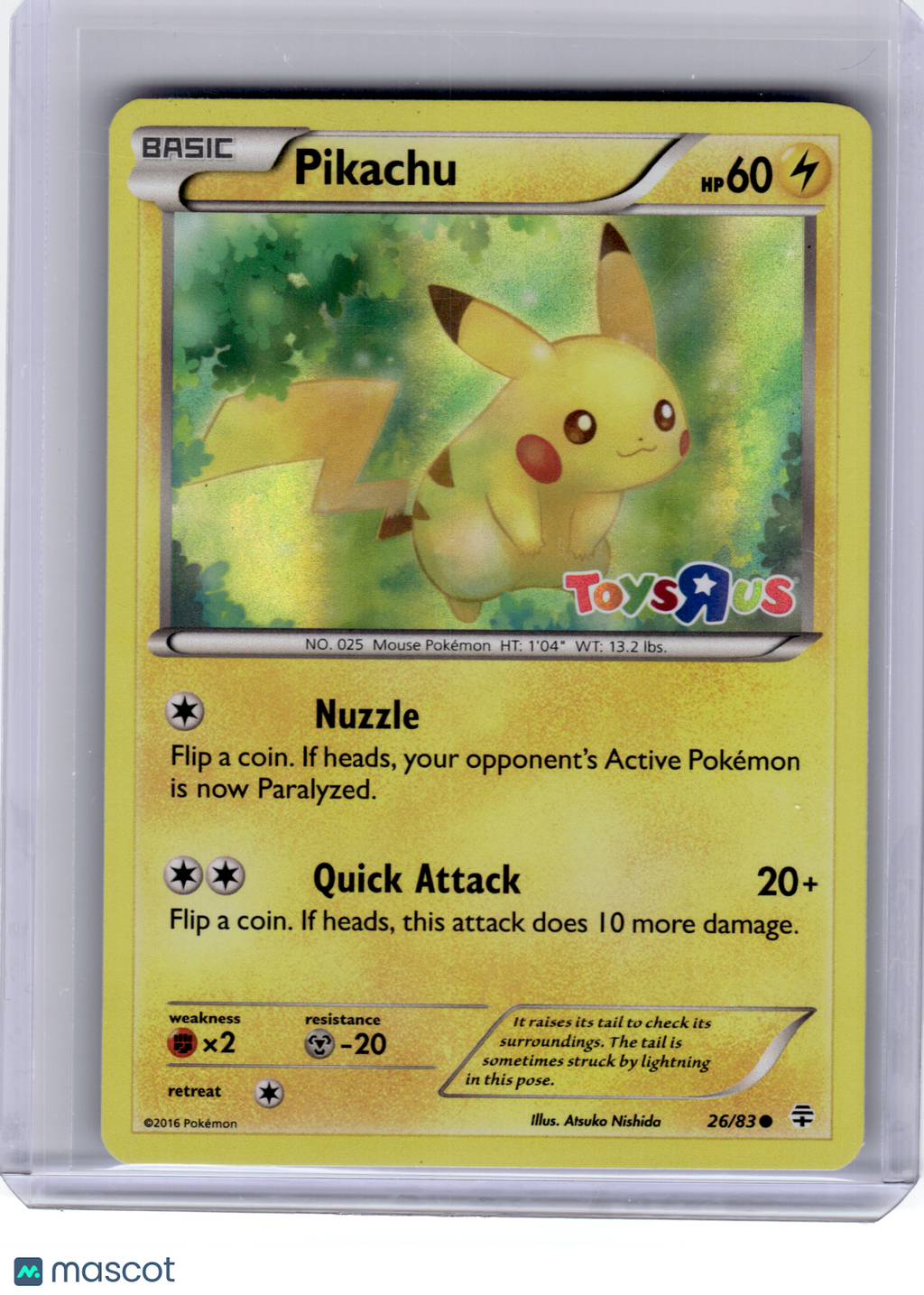 2016 Pokemon—Pikachu #26 Miscellaneous Cards & Products—Rare Holo [MP]