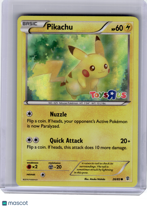 2016 Pokemon—Pikachu #26 Miscellaneous Cards & Products—Rare Holo [MP]